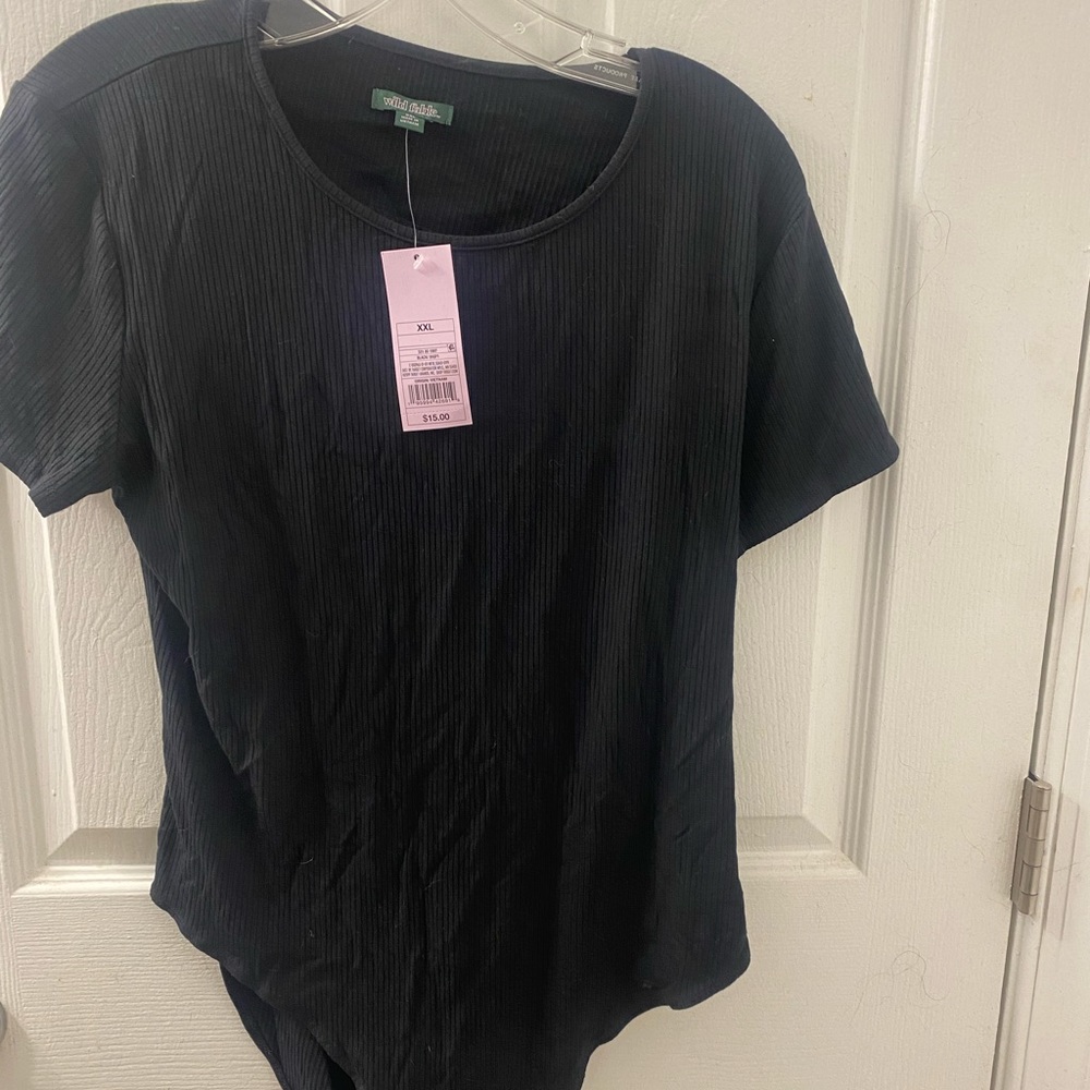 Black open back body suit